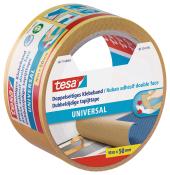 Doppelseitiges Klebeband in einer runden Verpackung. Es ist 10 Meter lang und 50 Millimeter breit.