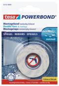 TESA Powerbond Spiegel - doppelseitiges Spiegel-Montageband für Feuchträume, 1.5m x 19mm 