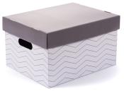 Aufbewahrungsbox aus Karton 2 Stück grau/weiß