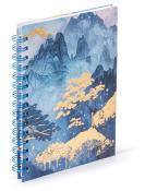 Notizbuch A5 Mountains kariert gold
