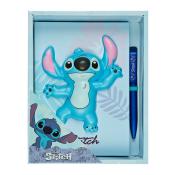 Schreib-Set Disney Stitch Hardcover Squishy Notizbuch und Kugelschreiber blau