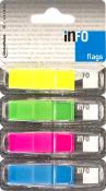 INFO Haftnotizen - Indexstreifen, 12.5x43 mm, 4x 36 Blatt, Neonfarben 