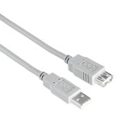 HAMA USB Verlängerungskabel A-Stecker auf A-Kupplung 1,5 m grau