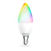 HAMA Smarte WLAN-LED-Lampe E14 Matter 4,9 W RGBW Sprach-/App-Steuerung weiß