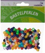 Bastelperlen in verschiedenen Farben. Verpackt in einer durchsichtigen Tüte.