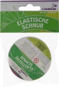 Rolle mit elastischer Schnur in einer transparenten Verpackung. Auf der Verpackung steht 'Elastische Schnur' in grüner Schrift.