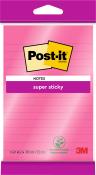 3M Post-it® Super Sticky Notes liniert 101 mm x 152 mm 45 Blatt/Block 1 Block/Packung pink