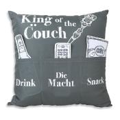 Kissen King of the couch 3 Taschen grau
