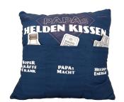 Sofahelden Papas Heldenkissen mit Taschen und Deko blau