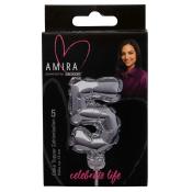 AMIRA Zahlenkerze 5 ca. 13 cm silber