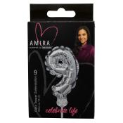 AMIRA Zahlenkerze 9 ca. 13 cm silber