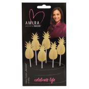 AMIRA Cake Topper Ananas 6-teilig gold