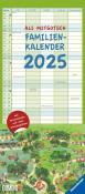 DUMONT - Ali Mitgutsch 2025 Familienkalender, 22x49,5cm, Planer mit 5 Spalten für die ganze Familie, Jahresübersicht 2026 und Schulferientabelle, deutsches Kalendarium