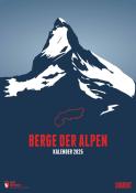 DUMONT - Berge der Alpen 2025 Wandkalender, 50x70cm, Posterkalender mit den außergewöhnlichen Karten von Marmota Maps, zwölf handillustrierte Alpengipfel, gelungene Infografik für alle Fans