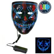 Halloween LED-Maske neon-blau