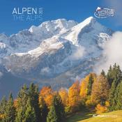 Alpha Edition - Alpen 2025 Broschürenkalender, 30x30cm, Wandkalender mit Platz für Notizen und Termine, Aufnahmen der Alpen, Monatsübersicht und Ferientermine DE/AT/CH