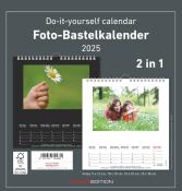 Alpha Edition - Foto-Bastelkalender 2025 schwarz und weiß, 21x22cm, Do it yourself Kalender mit Seiten aus hochwertigem Bastelkarton, 2 in 1, gestaltbares Titelblatt, Kalendarium in Schwarz