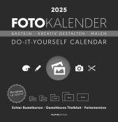 Alpha Edition - Foto-Bastelkalender schwarz 2025, 32x33cm, Do it yourself Kalender mit Seiten aus hochwertigem Bastelkarton, gestaltbares Titelblatt, Ferientermine DE/AT/CH und int. Kalendar