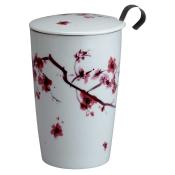 TEAEVE Porzellanbecher Blossom ca. 350 ml weiß/rot
