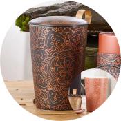 EIGENART Teaeve Porzellan-Becher mit Sieb Mandala Ebony 350 ml braun
