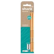 SHARE Bleistifte-Set 2 Stück HB inklusive Radiergummi natur
