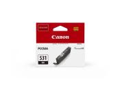 Schwarze Druckerpatrone für Canon PIXMA. Modell 531 BK, verpackt in einer roten und weißen Box.