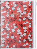 MARK´S 2024/2025 Taschenkalender B6 vertikal, Flower Pattern, Red