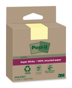 POST-IT Haftnotizen Super Sticky Recycling 76 x 76 mm 3 x 70 Bl. gelb