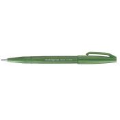 PENTEL Brush Sign Pen Faserschreiber mit flexibler Pinsel-ähnlicher Spitze olivgrün