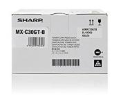 Weißer Karton mit der Aufschrift Sharp MX-C30GT-B. Enthält Toner für Drucker.