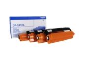 Set von vier Druckertrommeln in orange und schwarz. Verpackung mit der Bezeichnung DR-241CL.