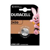 Batteriepack von Duracell mit der Bezeichnung CR 2450. Enthält ein pinkes Maskottchen, das lächelt.