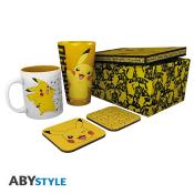 Geschenk-Set Pokémon Tasse, Becher und zwei Untersetzer gelb