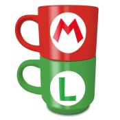 Tassen-Set Mario und Luigi 2 x 280 ml rot/grün