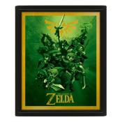 NINTENDO 3D Lenticular Poster (Framed) The Legend Zelda (Link) ca. 25 x 20 cm bunt