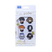 Sechs essbare Tortendekorationen im Harry Potter Design. Figuren von bekannten Charakteren.