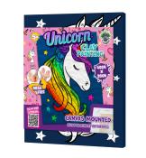 Bilderrahmen mit einem Einhorn-Motiv. Enthält Knetfarbe für kreatives Malen.