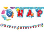 Buchstaben-Girlande Happy Birthday 2 m bunt