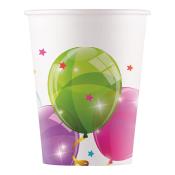 PROCOS Pappbecher Sparkling Balloons 200 ml bunt