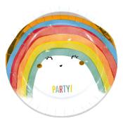PROCOS Pappteller Rainbow Party 23 cm 8 Stück bunt