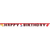 Girlande Happy Birthday für Gaming-Partys ca. 2 m bunt