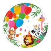 PROCOS Pappteller Dschungel Ballons 23 cm 8 Stück bunt