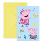 Einladungskarten mit Kuverts Peppa Pig 12-teilig bunt