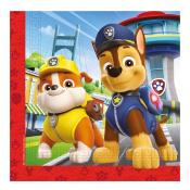 Zwei cartoonartige Hunde in bunten Uniformen. Einer ist gelb und der andere braun mit blauen Akzenten.