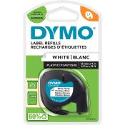 DYMO LetraTag Beschriftungsband Plastik 12 mm x 4 m schwarz auf weiß