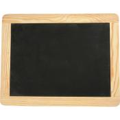 Schwarze Tafel mit Holzrahmen. Rechteckige Form. Keine Beschriftung oder Zeichnungen sichtbar.