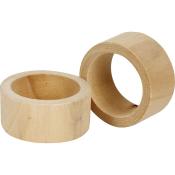 Zwei Holzringe in hellem Holzton. Rund und glatt, ohne Muster.