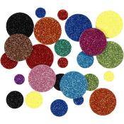 Moosgummi-Glittersticker Kreise 150 Stück mehrere Farben