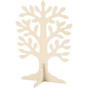 Holzbaum in natürlicher Farbe. Dekoratives Element mit verzweigten Ästen.