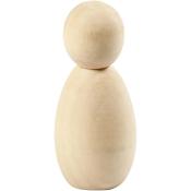 Holzfigur in Form eines menschlichen Körpers. Unbehandelt und ohne Farbe.